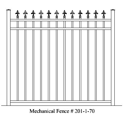 Wholesale Mechanical Aluminum Fence Panels Design 201-1-70